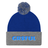 hinesii 'GR8TFUL' Pom Pom Knit Cap