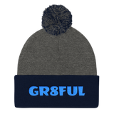 hinesii 'GR8TFUL' Pom Pom Knit Cap