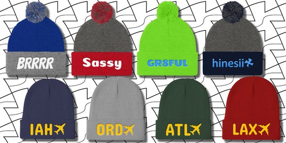 hinesii sassy pompom knit caps and beanies