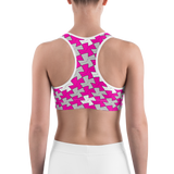 hinesii 'Tessie Vivid Pink and Gray' Sports bra