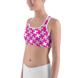 hinesii 'Tessie Vivid Pink and Gray' Sports bra