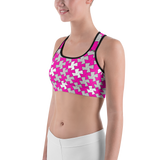 hinesii 'Tessie Vivid Pink and Gray' Sports bra