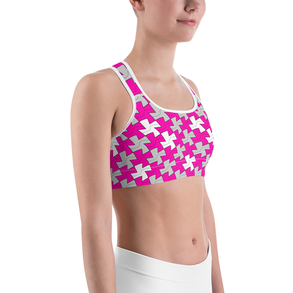 hinesii 'Tessie Vivid Pink and Gray' Sports bra