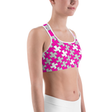 hinesii 'Tessie Vivid Pink and Gray' Sports bra