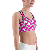 hinesii 'Tessie Vivid Pink and Gray' Sports bra